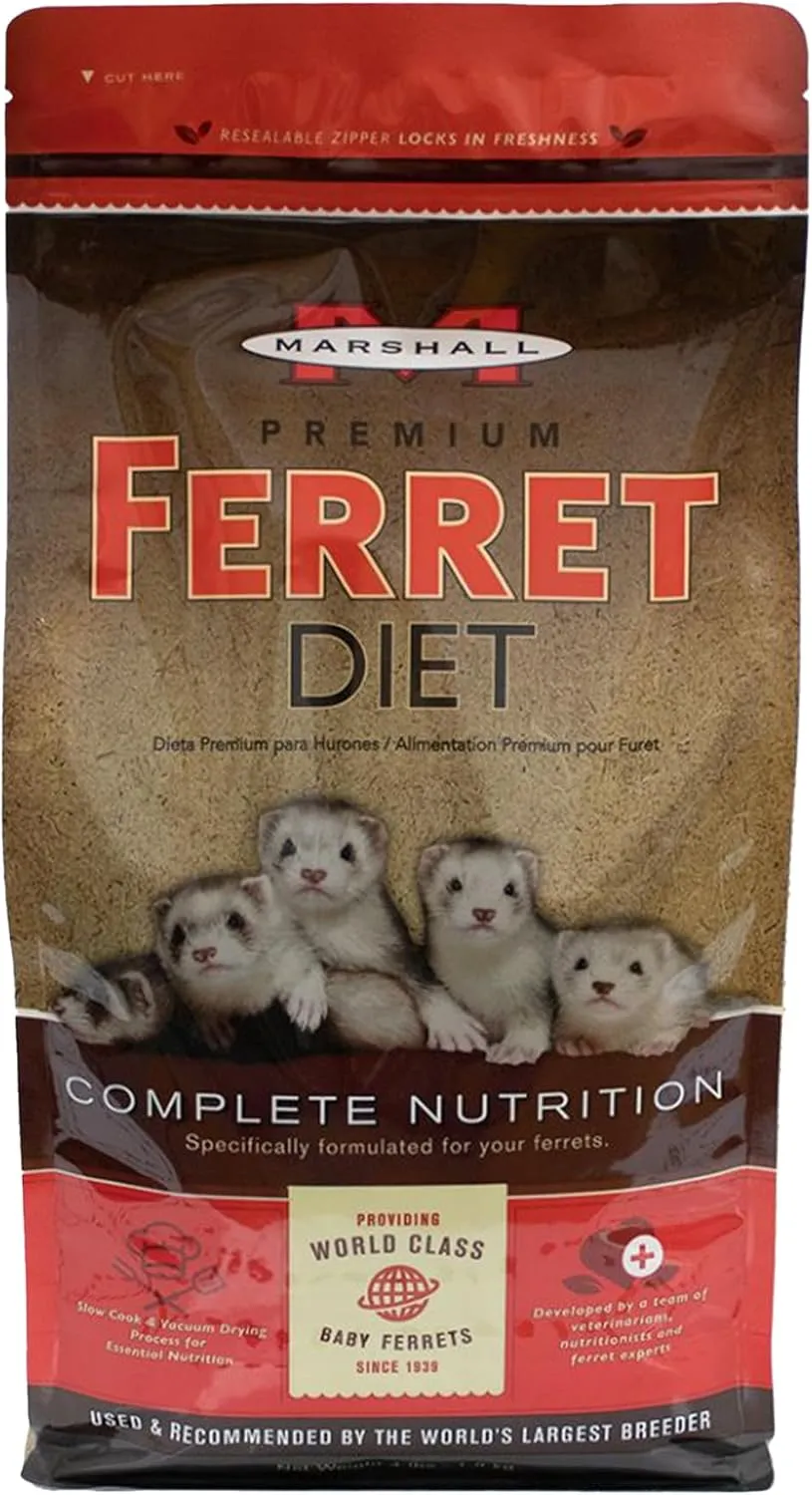 Marshall Pet Products Premium Ferret Diet Dry Food, 4 lbs – Balanced Nutrition for Ferret Health, Supports Digestion, Muscle Maintenance & Energy Levels