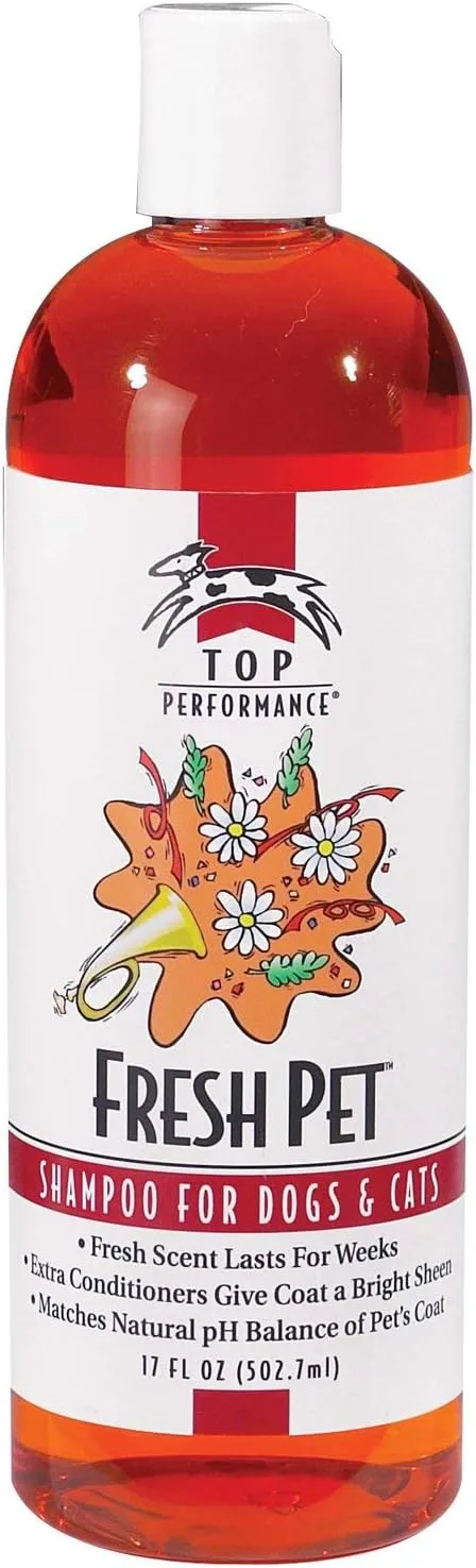Top Performance Fresh Pet Shampoo Prevents Mats and Tangles – Matches Natural pH Balance of Pet’s Coat and Skin, 17 Oz