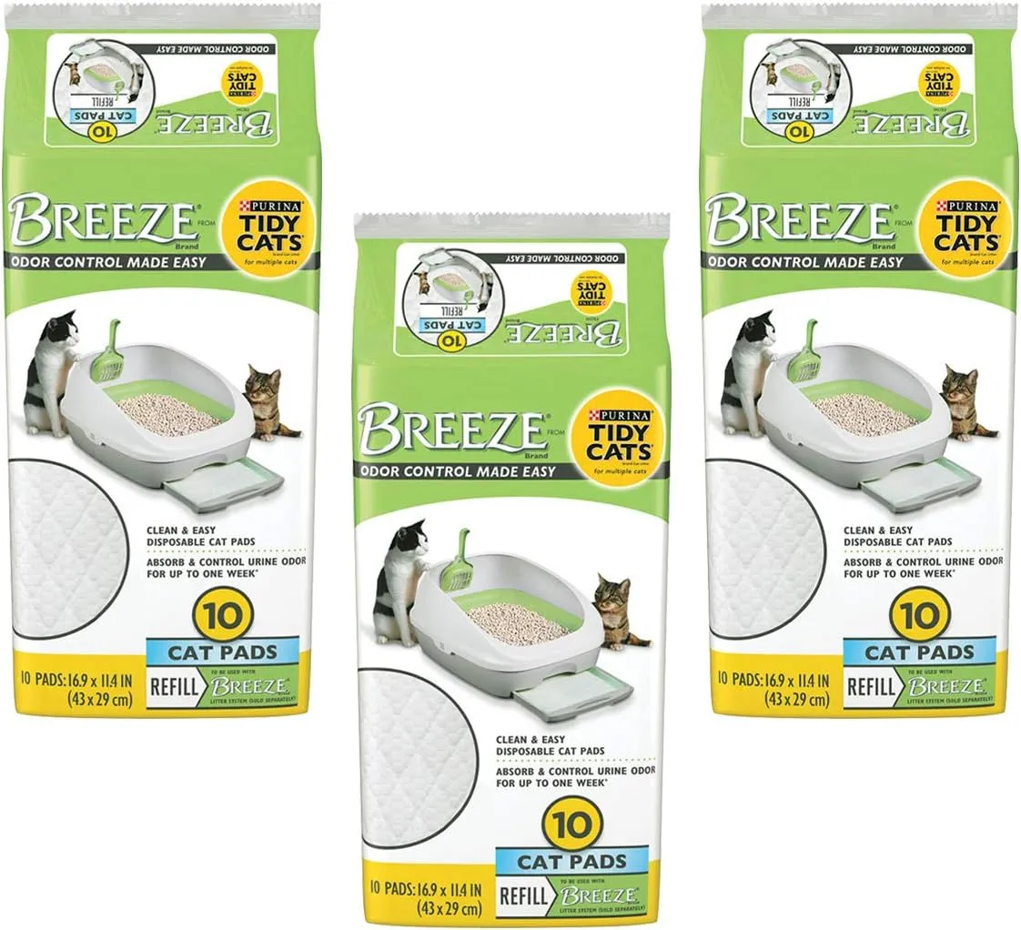 Tidy Cat Breeze Refill Pads,10 ct. (Pack of 3)